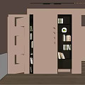 Minimalist Cream Style Geometric Shape Suspended Top Bookcase Entrance 3d model