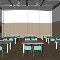 Modern Classroom Special Students Orientation Training Classroom 3d model