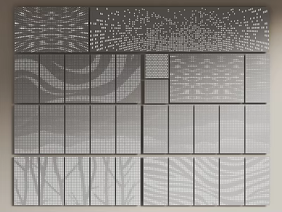Landscape gradient orifice plate branch orifice plate random gradient orifice plate landscape painting aluminum plate perforated wall plate luminous punching plate landscape painting hollow plate punching aluminum plate 3d model