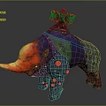 Mechanical Rhino Character With Colorful Body Futuristic Components And Decorative Parts