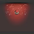 Santa Claus Character Wearing Red Hat And White Beard On Red Background With Decorative White Dots