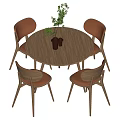 Casual Table and Chair Dining Table and Chair 3d model