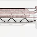 Wooden Slatted Metal Frame Sled Sports Equipment For Outdoor Winter Activities