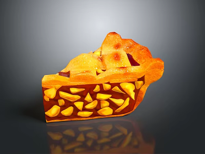 Delicious Golden Apple Pie With Flaky Crust And Fresh Fruit Slices 3d model