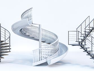 Modern Stairs Combination Rotating Stairs Metal Stairs Steel Frame Stairs Arc Stairs 3d model