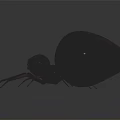 Futuristic Spider Creature With Metallic Black Sphere Body And Long Legs