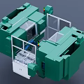 Green Industrial Equipment With Transparent Safety Doors And Automated Processing Structure 3d model
