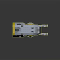 Gray And Yellow Space Exploration Lander With Transparent Cabin And Landing Legs