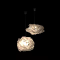 Elegant White Petal Shaped Ceiling Lights With Warm Glow Design 3d model