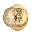 Double Gold Ceiling Lights with Transparent Striped Glass Shades Modern Home Lighting