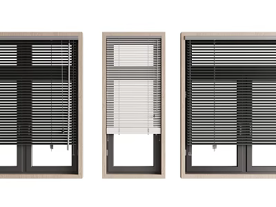 Stylish Window Blinds in Various Styles for Home Window Decoration 3d model
