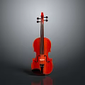 Elegant Wooden Violin With Red Body And Metal Strings For Home Use