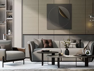 Modern sofa coffee table combination 3d model