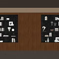 Middle Style Bookcase Books Open Bookshelf Ornaments 3d model