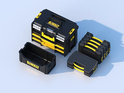 DEWALT Portable Toolbox With Stackable Storage Organizers Compartments And Tool Rolls 3d model