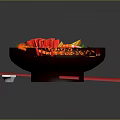Fresh Sashimi Bowl with Salmon Tuna Fish Roe and Vegetables Served with Red Chopsticks