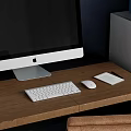 White Storage Cabinet in Office Space With Printer Small Devices Desk Computer and Chair 3d model