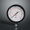 Precision Pressure Gauge Featuring Round Dial Black Bezel White Face And PSI Scale