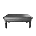 Classic Black Wooden Coffee Table with Carved Legs and Smooth Surface Design