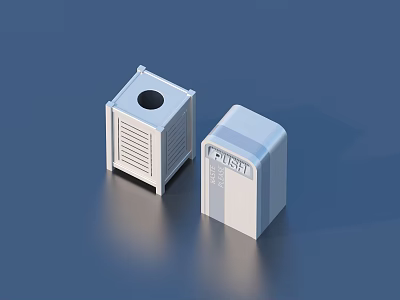 White Square Storage Containers With FIBOX Label And Ventilated Design For Home Use 3d model