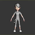 3D Animated Game Movie Male Character With Black T Shirt Black Pants And White Shoes
