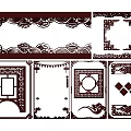 New Chinese Style Flower Lattice Window Carved Hollow Carved Window Corner Carved Gypsum Line Carved Window Pattern Carved 3d model