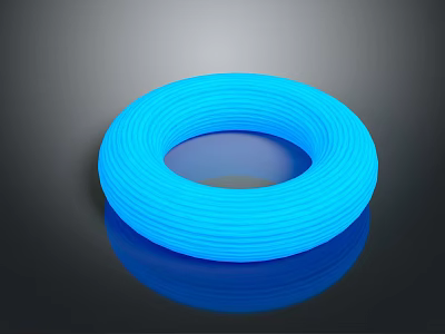 Blue Illuminated Ring Shaped Flexible LED Light Strip For Home Decoration 3d model