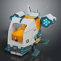 White And Orange Sci Fi Mini Vehicle With Blue Lights And VOI Marking