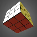 Rubik's Cube With Colorful Red Yellow Green Faces And Black Borders