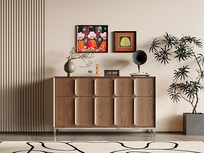 Middle style decorative cabinet 3d model