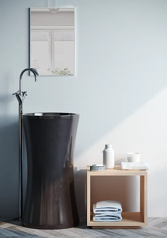 Modern sink wash basin bathroom decoration combination 3d model