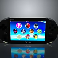 Sony PS Vita Handheld Gaming Console With Colorful Game Icons On Screen
