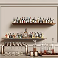 Wine Bottle Wine Tray Wine Combination 3d model
