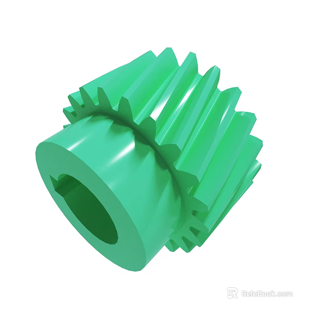 Green Plastic Gear with Toothed Design Smooth Surface and Central Hole 3d model