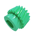 Green Plastic Gear with Toothed Design Smooth Surface and Central Hole 3d model