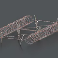 Building Exterior Wall Security Barbed Wire Fencing With Metal Posts And Durable Design