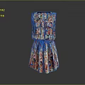 Vibrant Patterned Sleeveless Dress With Ruffled Layered Skirt And Pockets