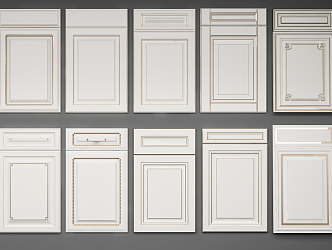 Modern wardrobe door solid wood cabinet door panel combination 3d model