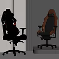 Modern Ergonomic Gaming Chairs With Black And Brown Leather Upholstery Design