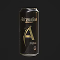 Adrenaline Rush Energy Drink In Black Can With Gold Logo And Shiny Metallic Top