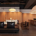 Modern Lounge Area Interior Design With Wooden Walls Black White Sofas And Coffee Table