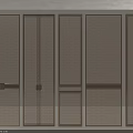 Modern Partition Screens With Perforated Metal Panels And Decorative Strips Design