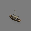 Chinese boat wooden boat boat boat boat boat boat ancient boat by the river 3d model