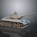 Detailed Tank Model With Turret Cannon Tracks And Display Base Reflection