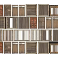 Various Wooden Barn Doors with Different Panel Designs for Home Interior Decor 3d model