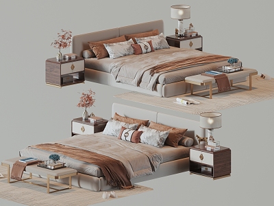 Bed with double bed model