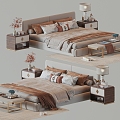 Bed with double bed 3d model