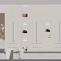 Modern Built In White Wardrobe Interior Design With Open Shelves And LED Lighting