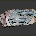 Two Bronze Hound Statues Standing On Stone Base Engraved CRAB Inscription
