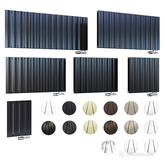 Modern Radiator With Vertical Horizontal Designs Multiple Color Choices And Mounting Accessories 3d model 